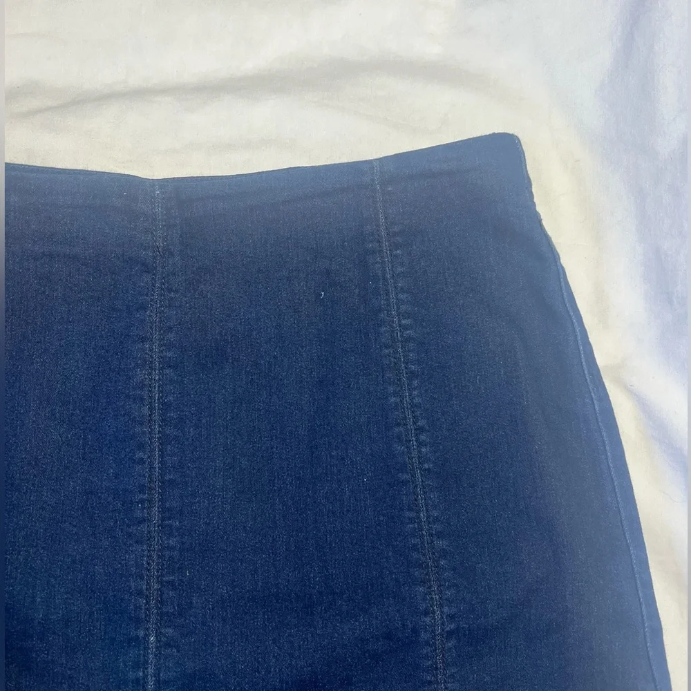 Free People Blue Mini Pencil Skirt with Slit
